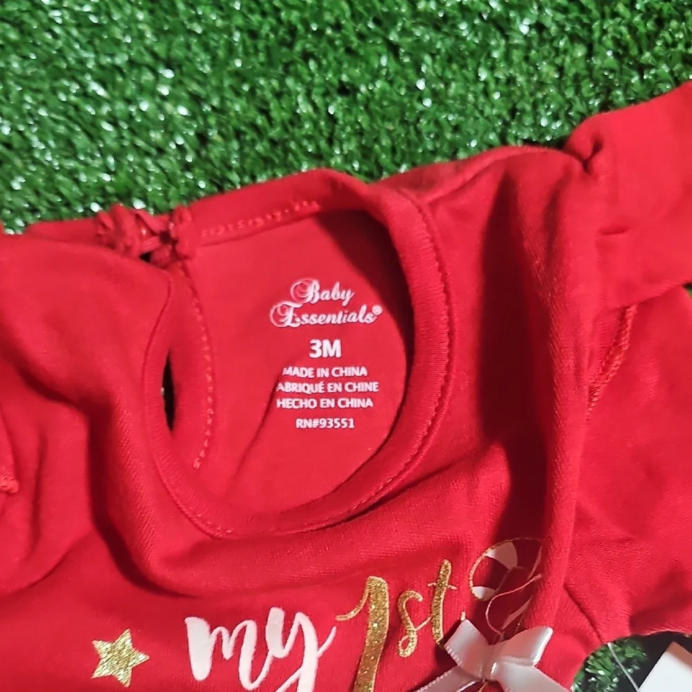 Baby Essentials Festive Red Christmas Bodysuit